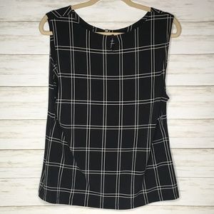 Ivanka Trump Sleeveless Black and White Blouse